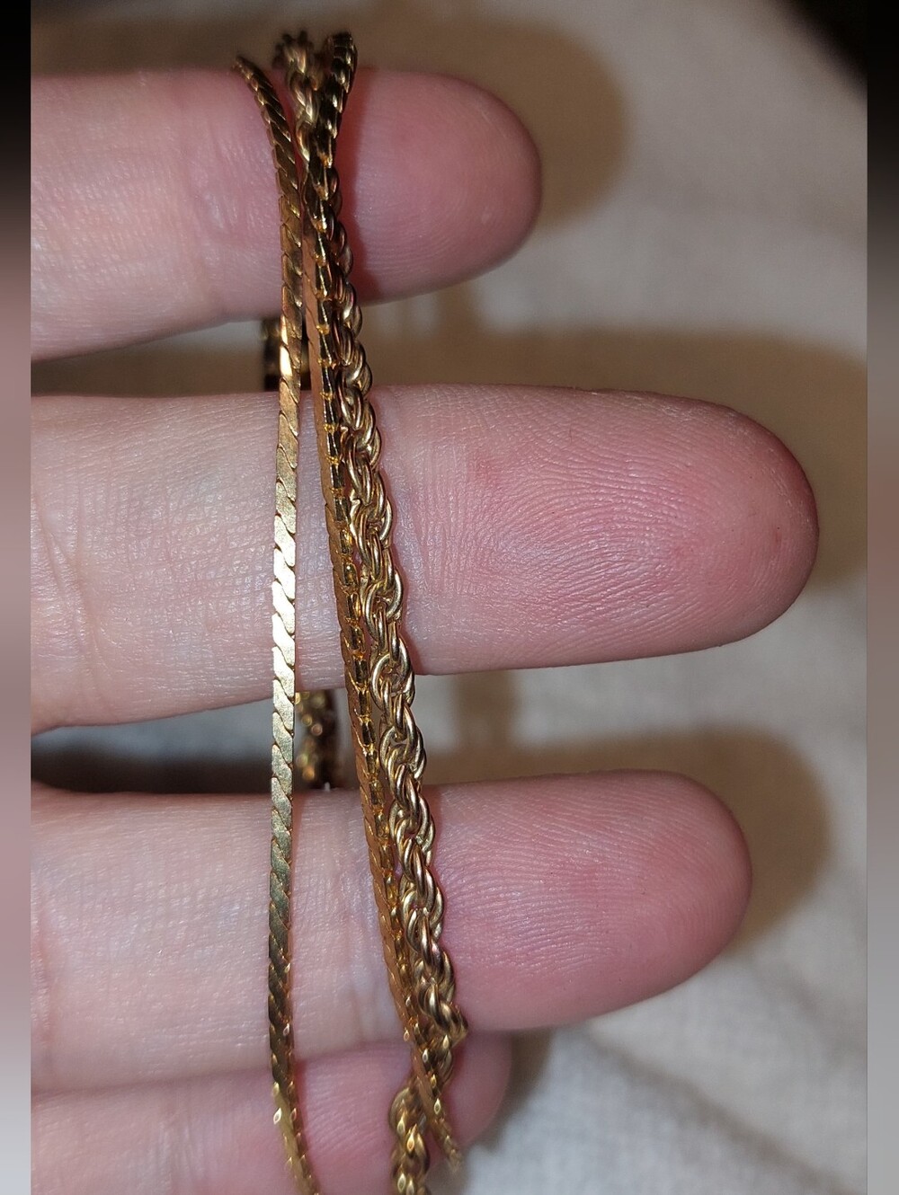 Goldtone Rope and Herringbone Chain Bracelet Trio - Women Jewelry